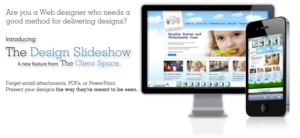 The Design Slideshow for designers - Forget email attachments, PDF's, and PowerPoint. Present your web designs the way they're meant to be seen.